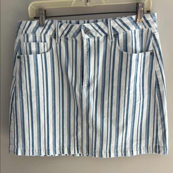 NWT Striped Blue and White Women's Jean Skirt - Picture 1 of 6